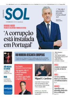 Capa Jornal Nascer do Sol sexta-feira, 03 / novembro / 2023