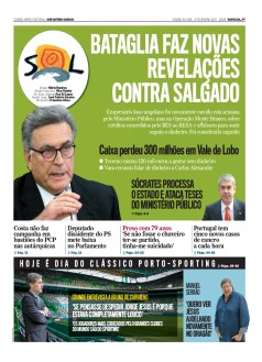 Capa Jornal Nascer do Sol s�bado, 04 / fevereiro / 2017