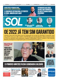 Capa Jornal Nascer do Sol s�bado, 04 / setembro / 2021