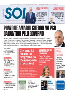 Capa Jornal Nascer do Sol sexta-feira, 04 / outubro / 2024