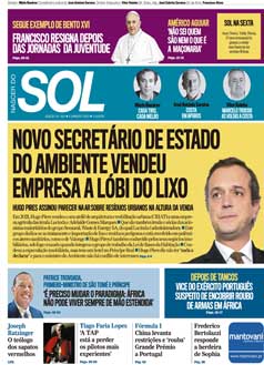 Capa Jornal Nascer do Sol sexta-feira, 06 / janeiro / 2023