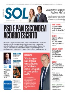 Capa Jornal Nascer do Sol sexta-feira, 06 / outubro / 2023