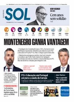 Capa Jornal Nascer do Sol quinta-feira, 07 / dezembro / 2023