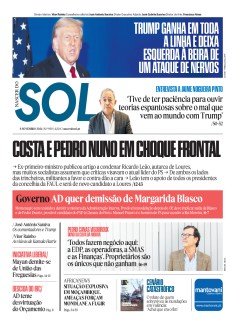 Capa Jornal Nascer do SOL - 08-11-2024