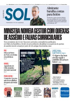 Capa Jornal Nascer do Sol sexta-feira, 09 / agosto / 2024