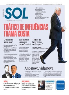 Capa Jornal Nascer do Sol sexta-feira, 10 / novembro / 2023