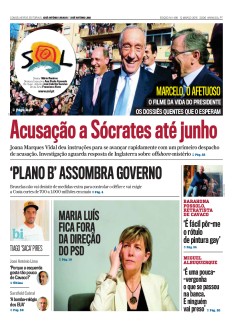 Capa Jornal Nascer do Sol s�bado, 12 / mar�o / 2016