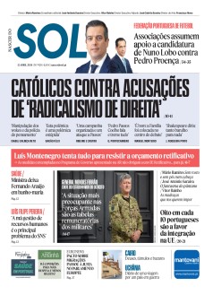 Capa Jornal Nascer do Sol sexta-feira, 12 / abril / 2024