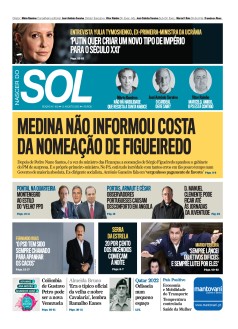 Capa Jornal Nascer do Sol s�bado, 13 / agosto / 2022