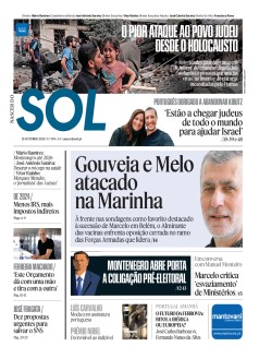 Capa Jornal Nascer do Sol sexta-feira, 13 / outubro / 2023