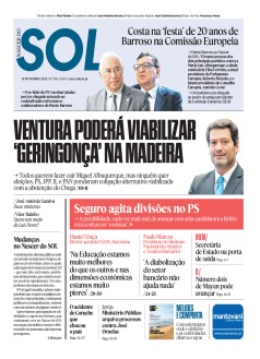 Capa Jornal Nascer do SOL - 15-11-2024