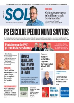 Capa Jornal Nascer do Sol sexta-feira, 15 / dezembro / 2023