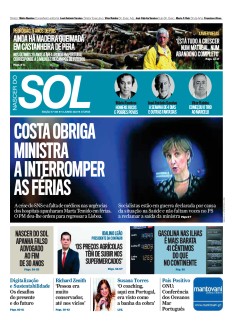 Capa Jornal Nascer do Sol s�bado, 18 / junho / 2022