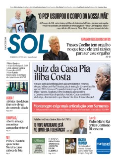 Capa Jornal Nascer do Sol sexta-feira, 19 / abril / 2024