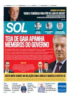 Capa Jornal Nascer do Sol sexta-feira, 19 / maio / 2023