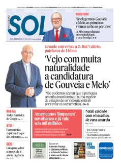 Capa Jornal Nascer do Sol sexta-feira, 20 / dezembro / 2024