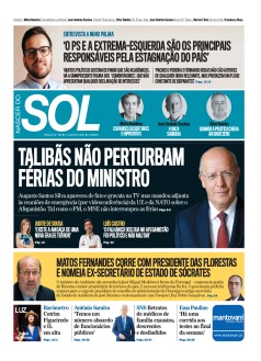 Capa Jornal Nascer do Sol s�bado, 21 / agosto / 2021