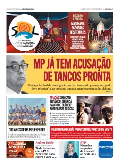 Capa Jornal Nascer do Sol s�bado, 21 / setembro / 2019