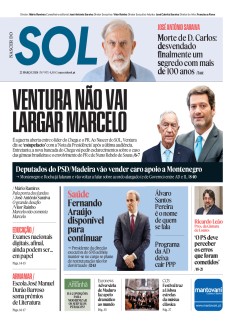 Capa Jornal Nascer do Sol sexta-feira, 22 / maro / 2024