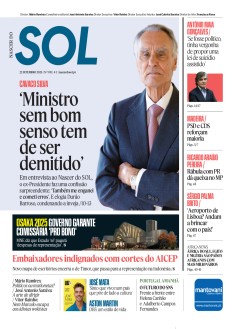 Capa Jornal Nascer do Sol sexta-feira, 22 / setembro / 2023