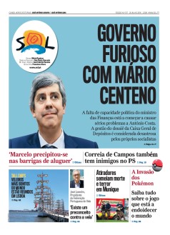 Capa Jornal Nascer do Sol s�bado, 23 / julho / 2016