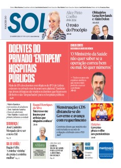 Capa Jornal Nascer do Sol sexta-feira, 23 / agosto / 2024