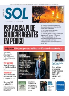 Capa Jornal Nascer do Sol sexta-feira, 25 / outubro / 2024