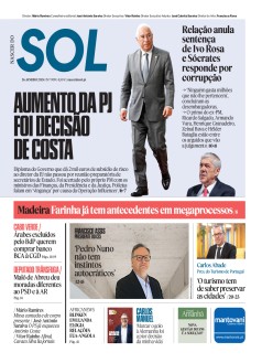 Capa Jornal Nascer do Sol sexta-feira, 26 / janeiro / 2024