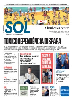 Capa Jornal Nascer do Sol sexta-feira, 26 / julho / 2024