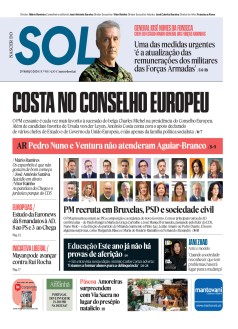 Capa Jornal Nascer do Sol sexta-feira, 29 / maro / 2024