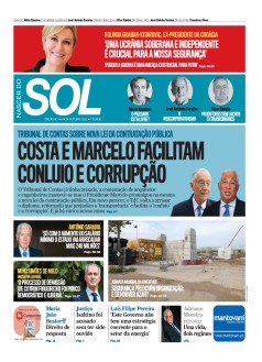 Capa Jornal Nascer do Sol s�bado, 29 / outubro / 2022