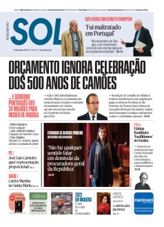 Capa Jornal Nascer do Sol sexta-feira, 29 / dezembro / 2023
